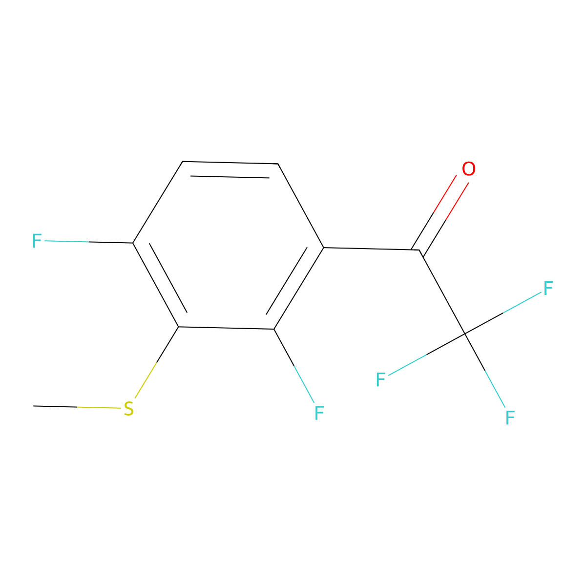 1-(2,4-Difluoro-3-(methylthio)phenyl)-2,2,2-trifluoroethanone molecular structure, CAS 2969210-60-2