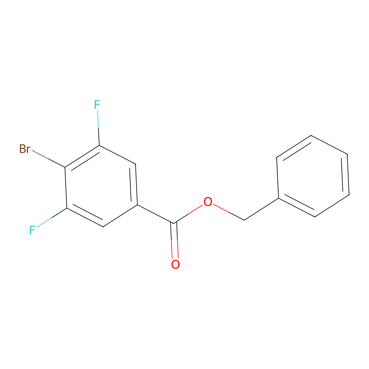 Benzyl 4-bromo-3,5-difluorobenzoate molecular structure, CAS 2969210-62-4