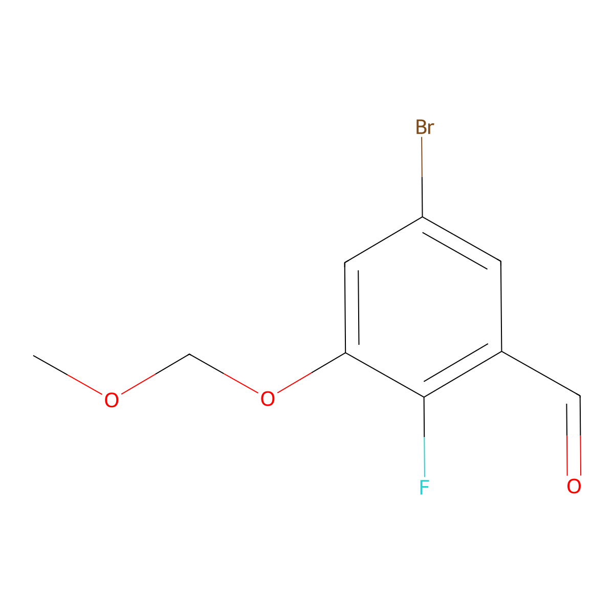 5-Bromo-2-fluoro-3-(methoxymethoxy)benZaldehyde molecular structure, CAS 2969211-20-7