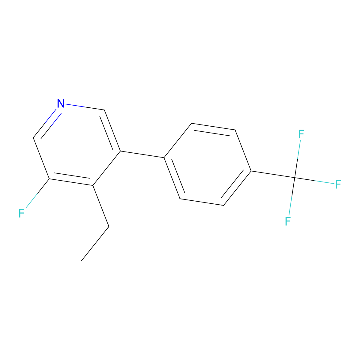 4-Ethyl-3-fluoro-5-(4-(trifluoromethyl)phenyl)pyridine molecular structure, CAS 2969218-50-4