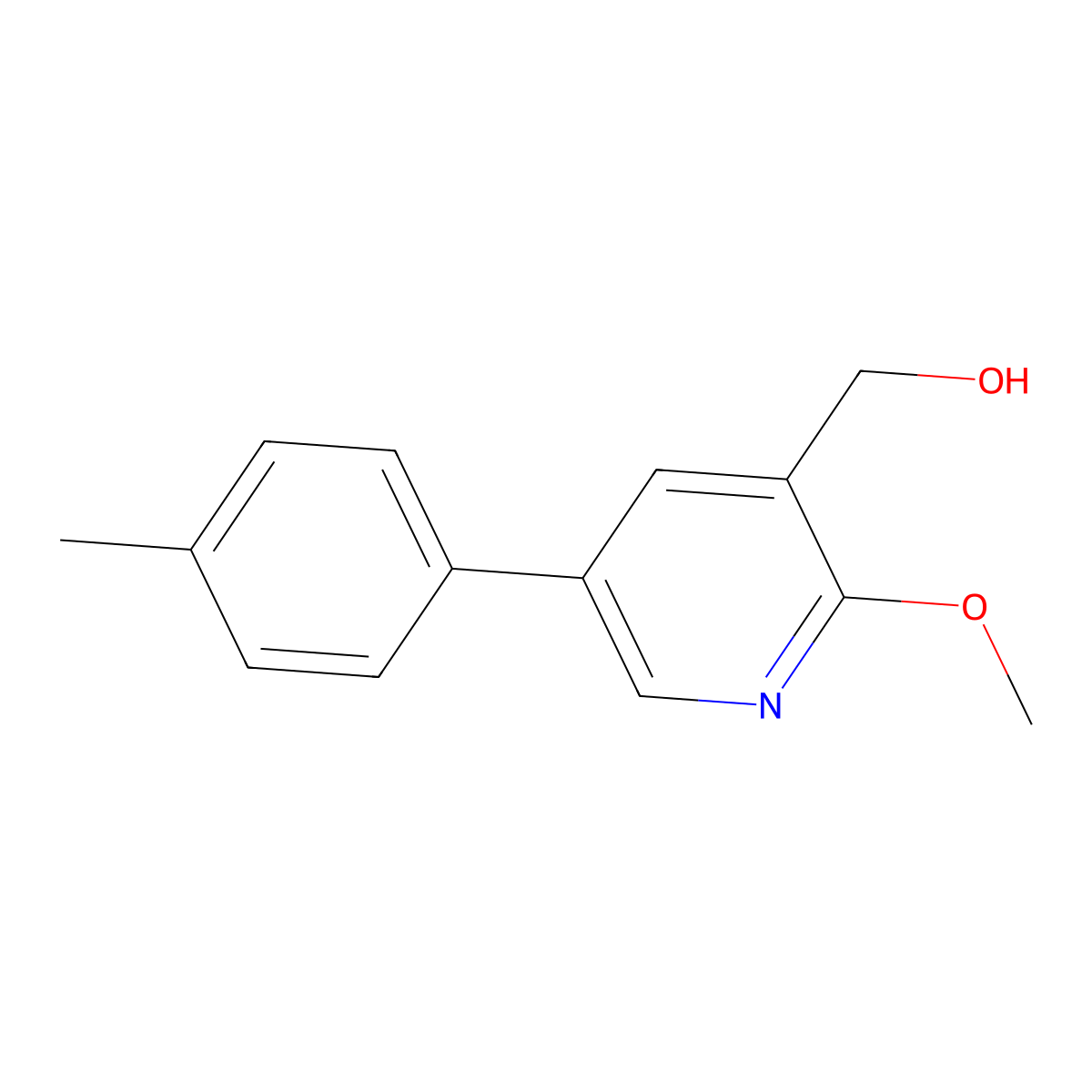 (2-Methoxy-5-(p-tolyl)pyridin-3-yl)methanol molecular structure, CAS 2969218-65-1