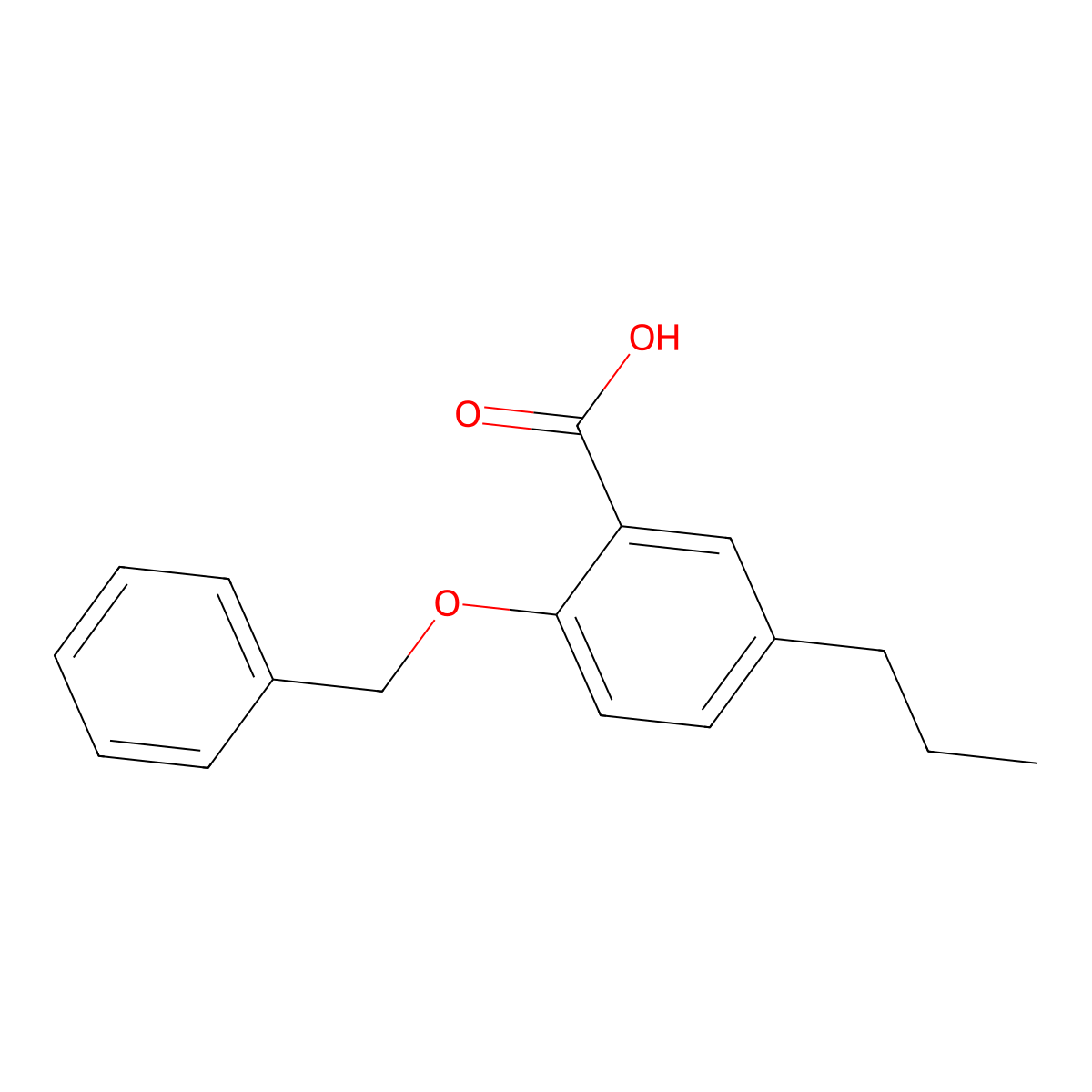 2-(Benzyloxy)-5-propylbenzoic acid molecular structure, CAS 2969218-83-3