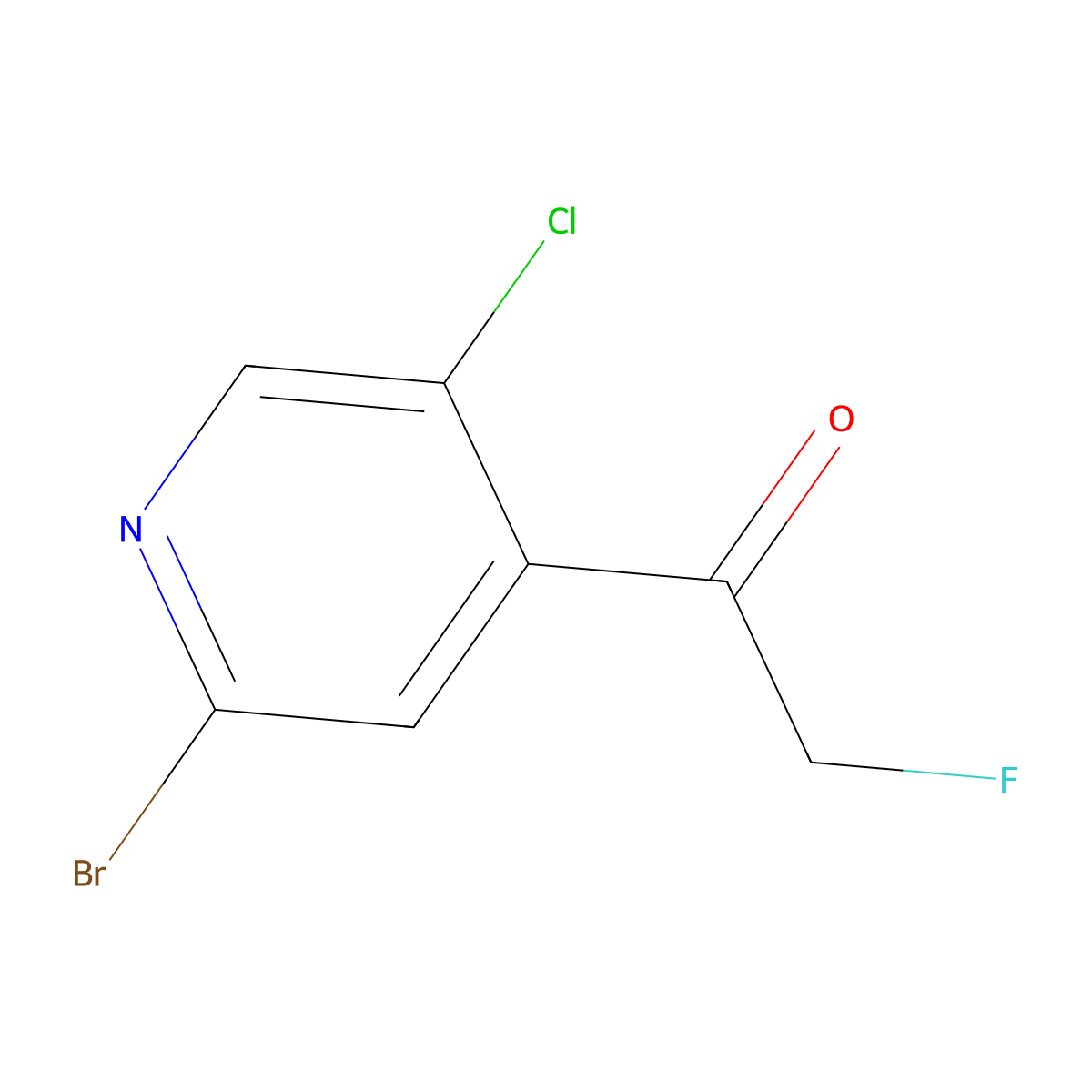 1-(2-Bromo-5-chloropyridin-4-yl)-2-fluoroethanone molecular structure, CAS 2969219-66-5