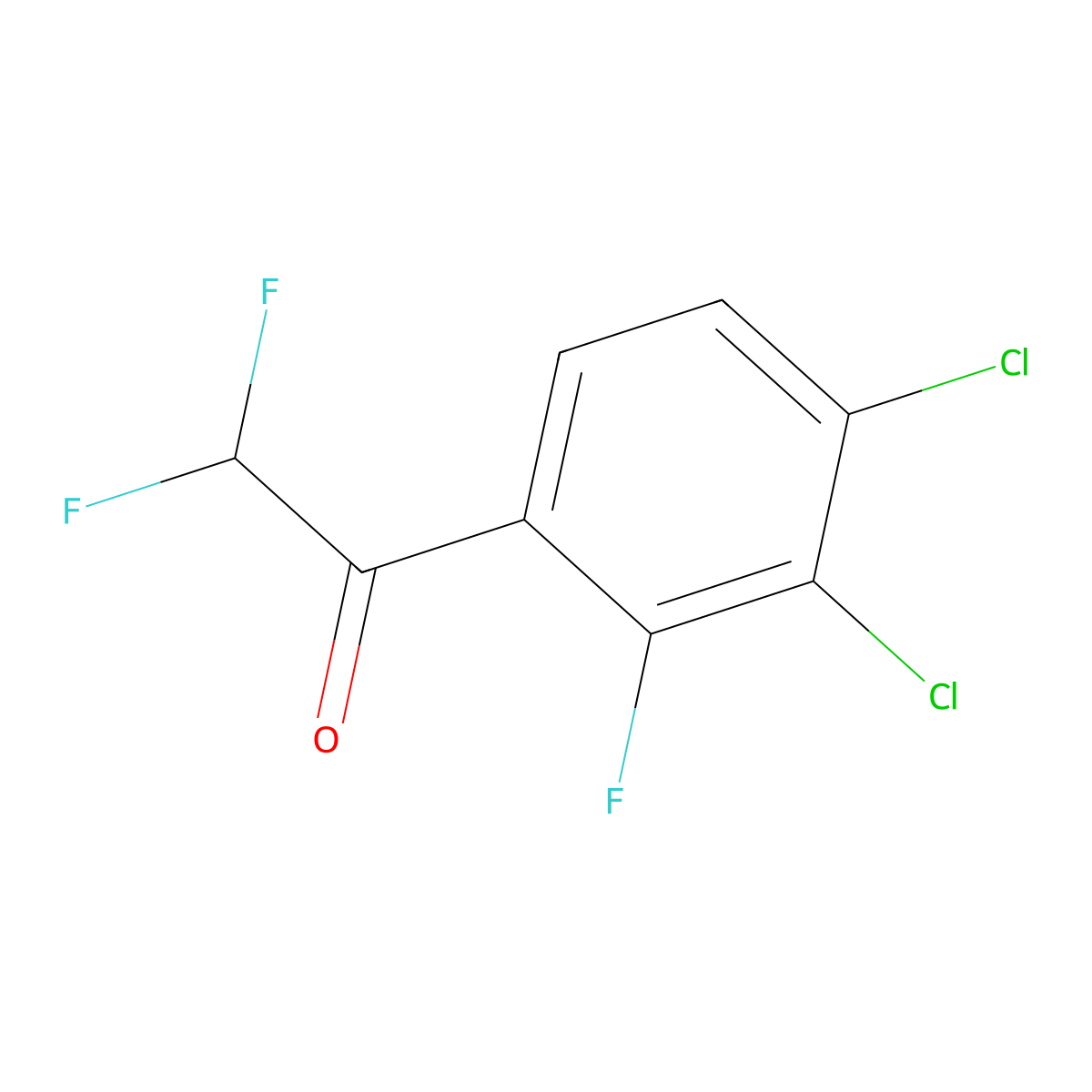 1-(3,4-Dichloro-2-fluorophenyl)-2,2-difluoroethanone molecular structure, CAS 2969241-43-6
