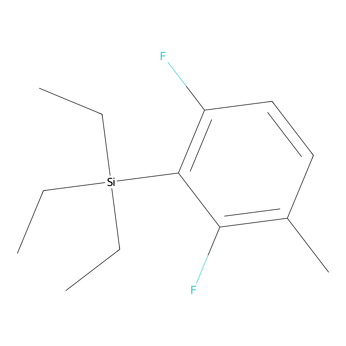 (2,6-Difluoro-3-methylphenyl)triethylsilane molecular structure, CAS 2969242-80-4
