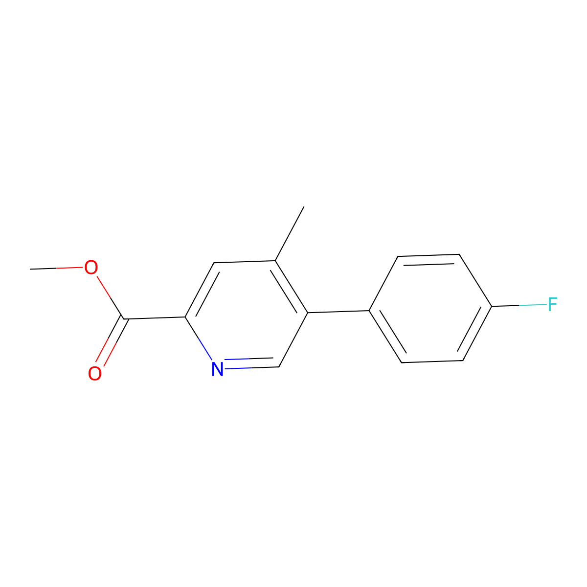 Methyl 5-(4-fluorophenyl)-4-methylpicolinate molecular structure, CAS 2969242-94-0