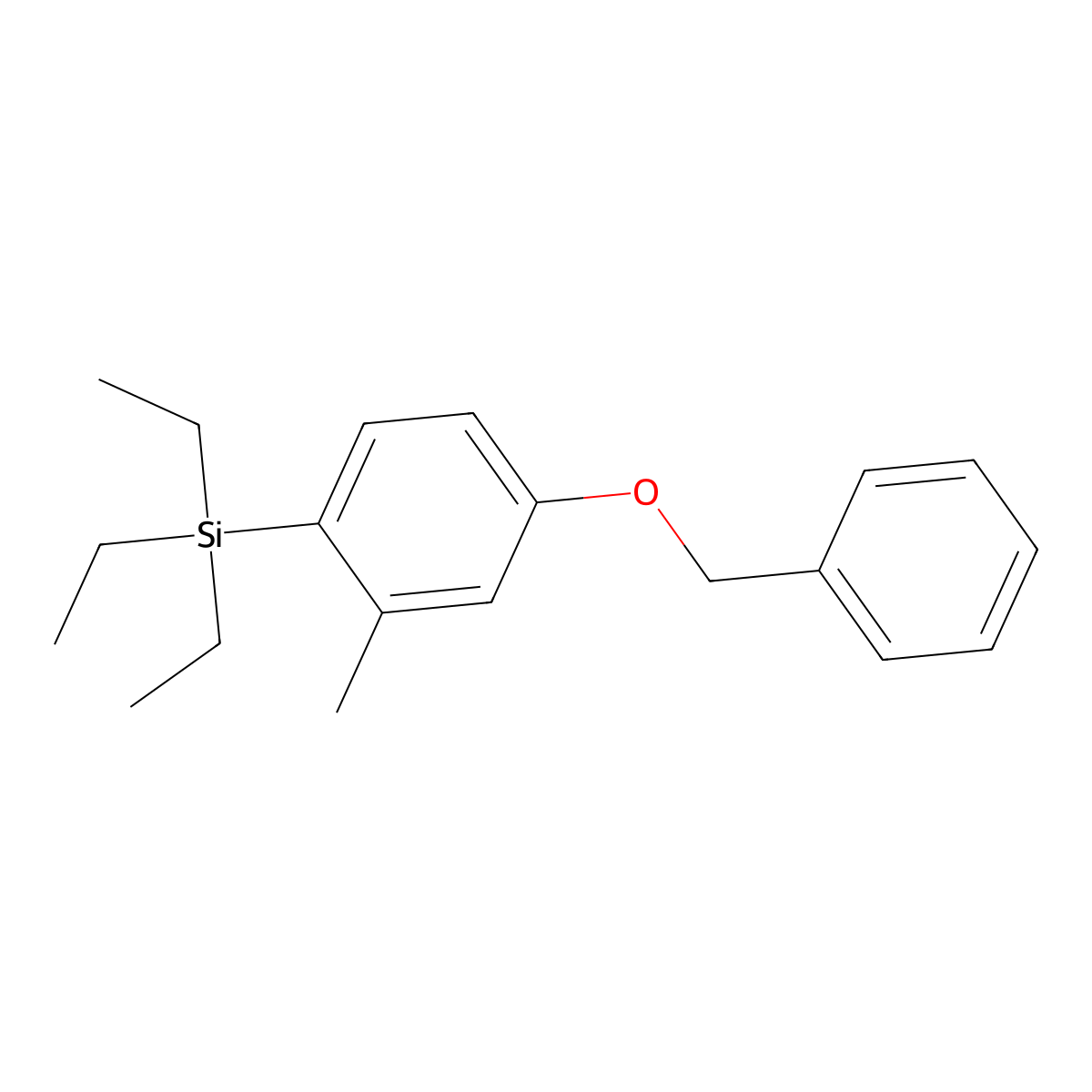 (4-(Benzyloxy)-2-methylphenyl)triethylsilane molecular structure, CAS 2969244-91-3