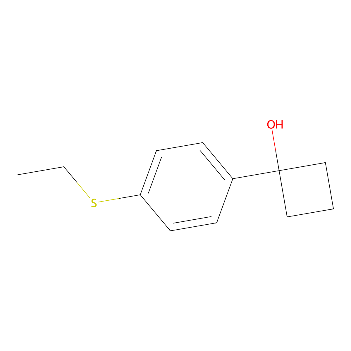 1-(4-(Ethylthio)phenyl)cyclobutanol molecular structure, CAS 2969245-93-8