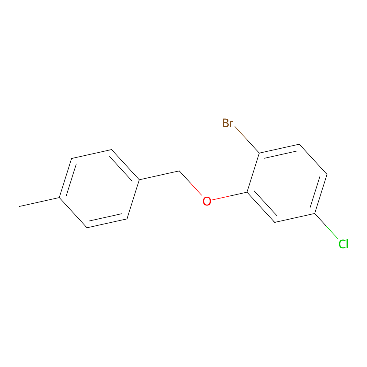 1-Bromo-4-chloro-2-((4-methylbenzyl)oxy)benzene molecular structure, CAS 2969245-94-9
