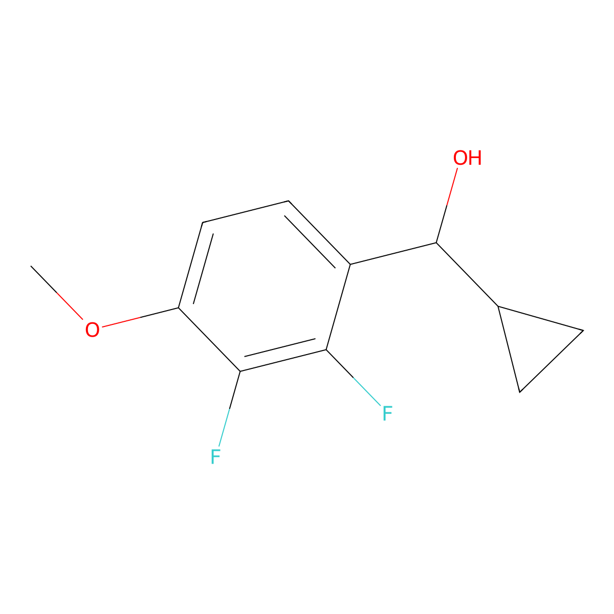 Cyclopropyl(2,3-difluoro-4-methoxyphenyl)methanol molecular structure, CAS 2969246-34-0