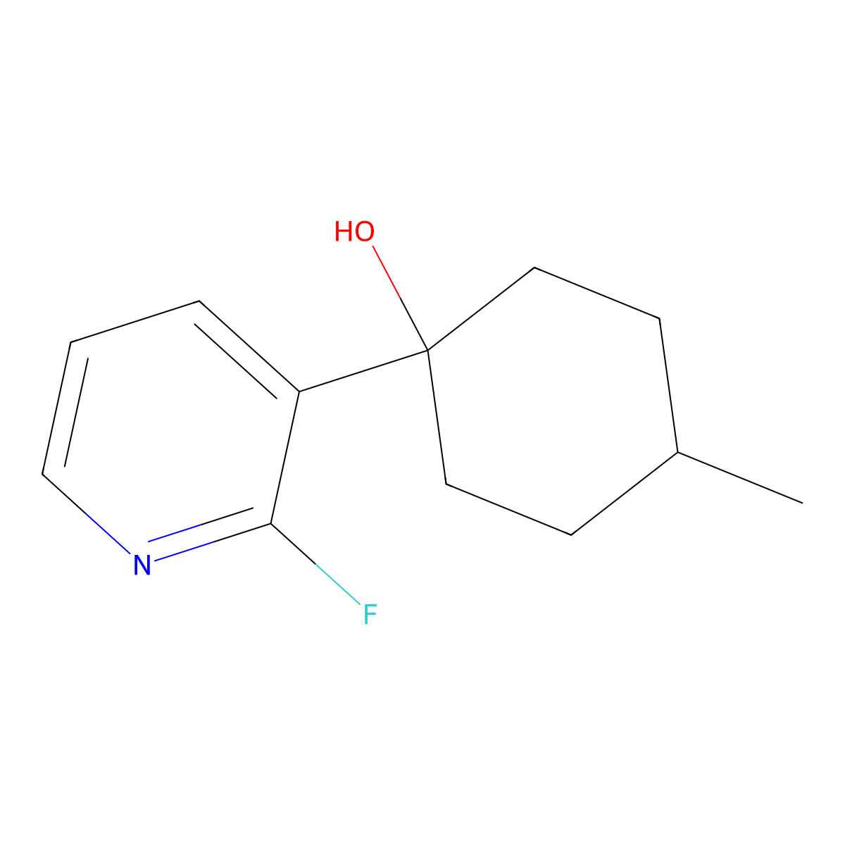 1-(2-Fluoropyridin-3-yl)-4-methylcyclohexanol molecular structure, CAS 2969248-49-3