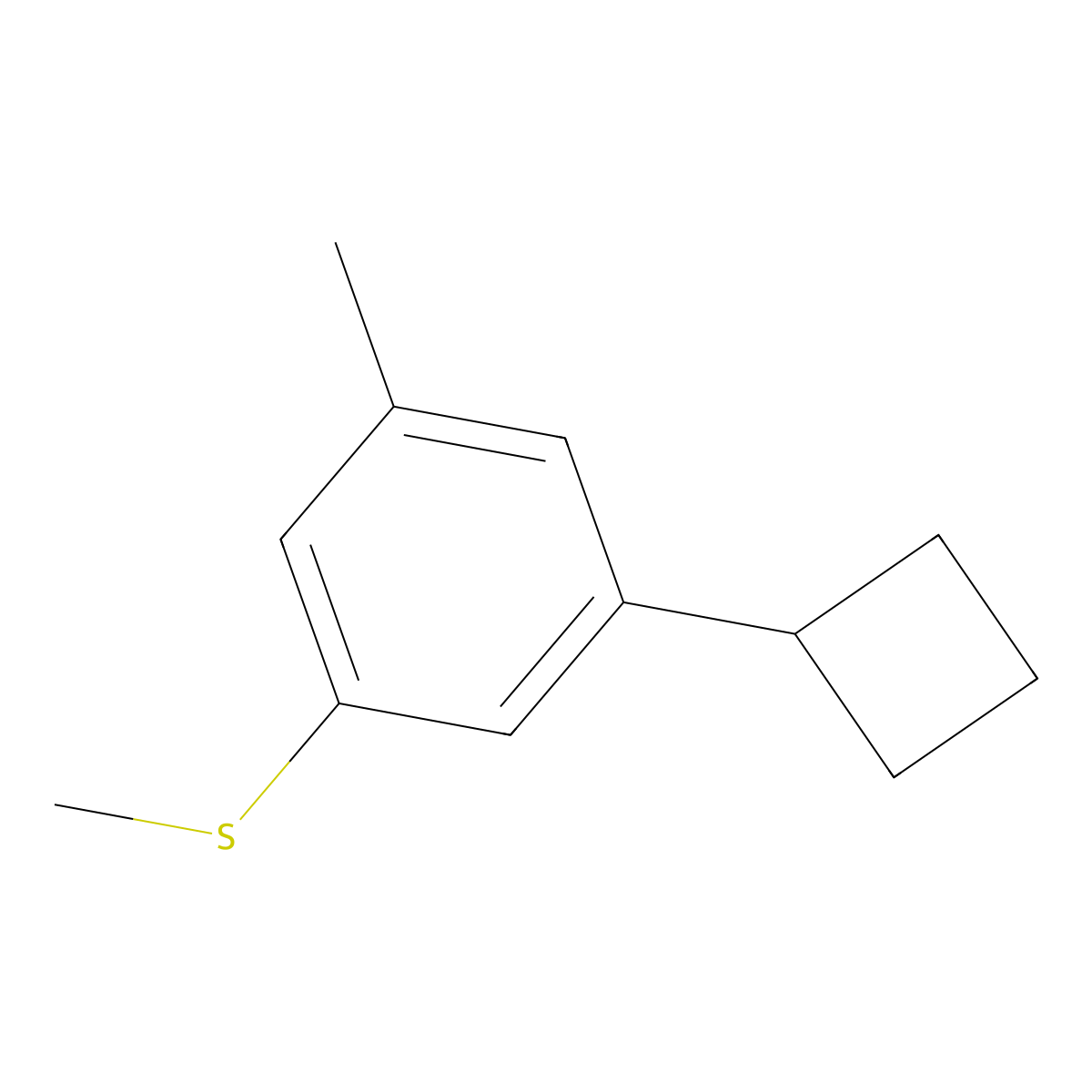 (3-Cyclobutyl-5-methylphenyl)(methyl)sulfane molecular structure, CAS 2969249-94-1