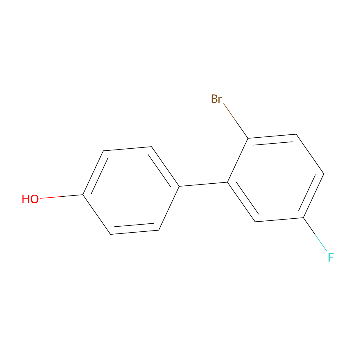 2'-Bromo-5'-fluoro-[1,1'-biphenyl]-4-ol molecular structure, CAS 2969251-41-8