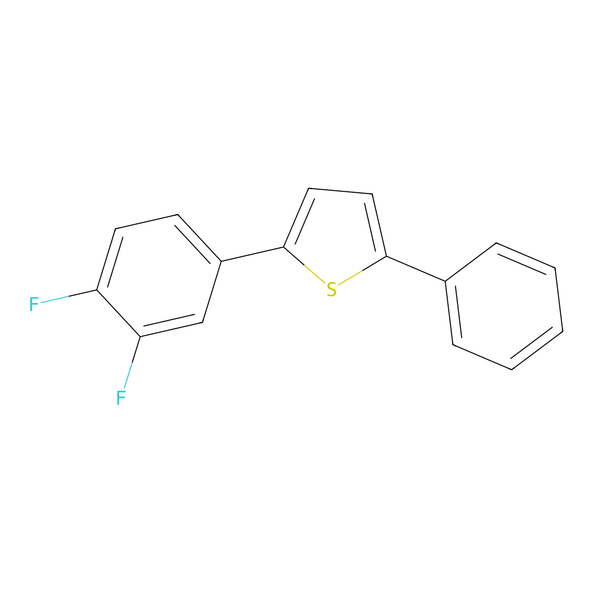 2-(3,4-Difluorophenyl)-5-phenylthiophene molecular structure, CAS 2969254-09-7