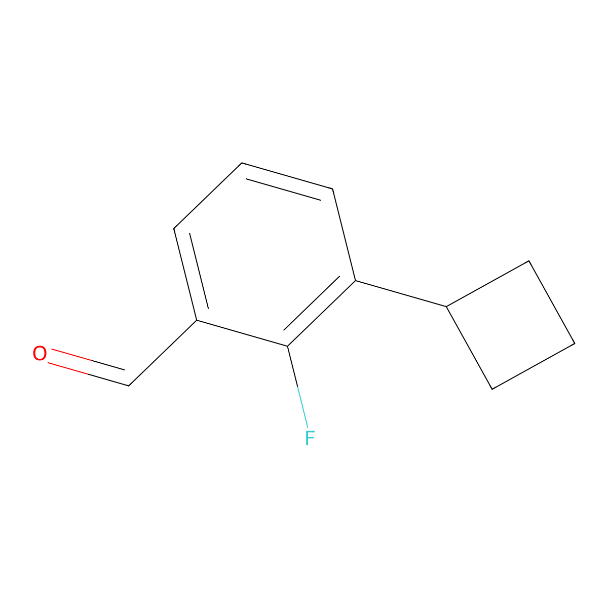 3-Cyclobutyl-2-fluorobenzaldehyde molecular structure, CAS 2969256-09-3