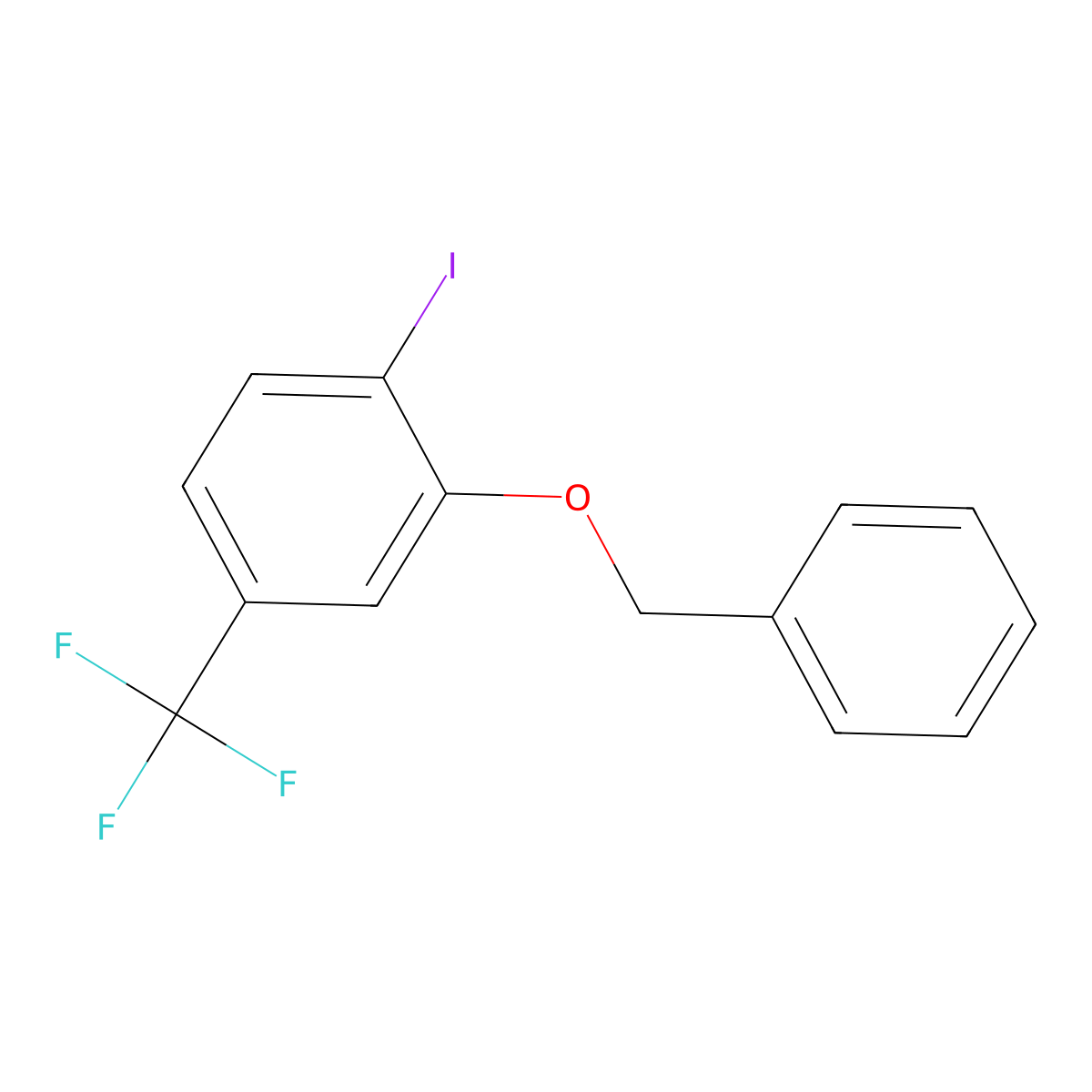 2-(Benzyloxy)-1-iodo-4-(trifluoromethyl)benzene molecular structure, CAS 2969257-50-7