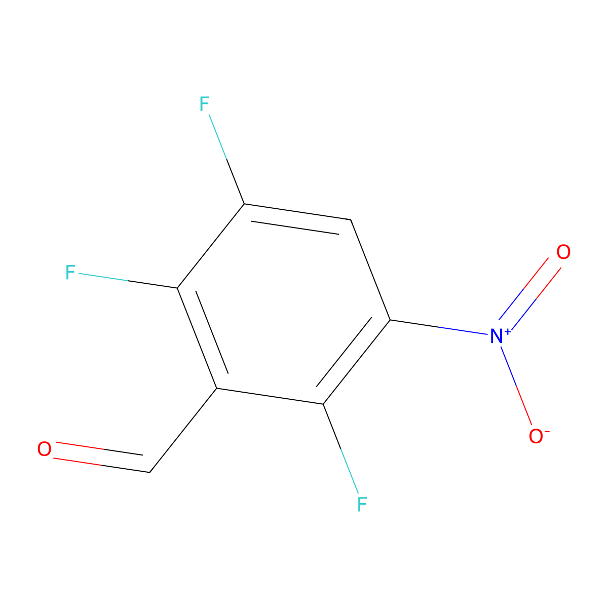 2,3,6-Trifluoro-5-nitrobenzaldehyde molecular structure, CAS 2969258-65-7