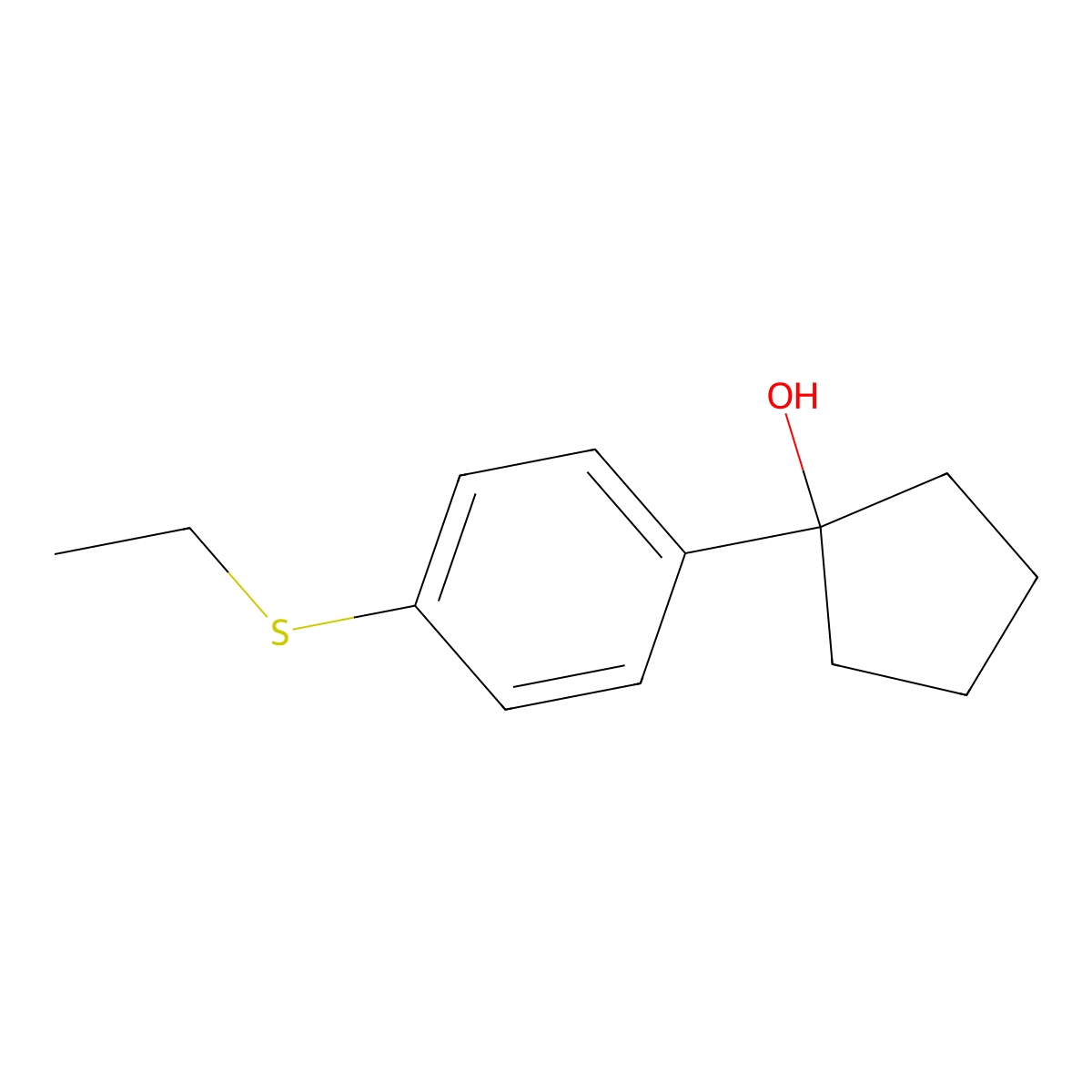 1-(4-(Ethylthio)phenyl)cyclopentanol molecular structure, CAS 2969258-83-9