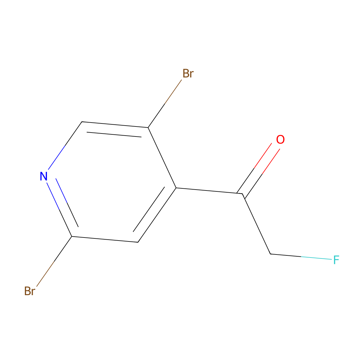 1-(2,5-Dibromopyridin-4-yl)-2-fluoroethanone molecular structure, CAS 2969259-21-8