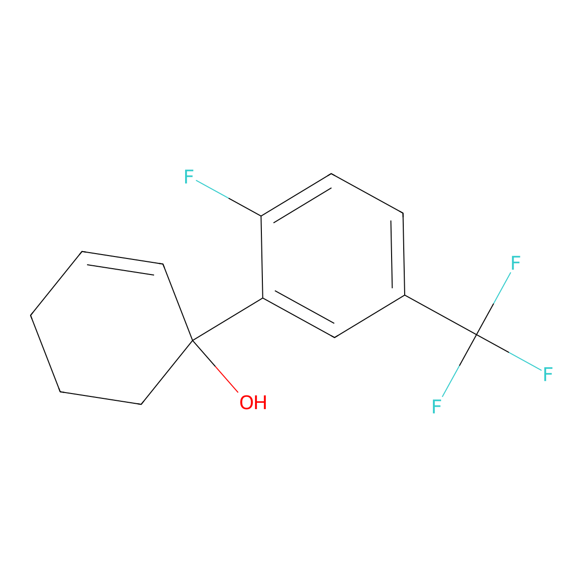 2'-Fluoro-5'-(trifluoromethyl)-1,2,3,4-tetrahydro-[1,1'-biphenyl]-1-ol molecular structure, CAS 2969259-94-5
