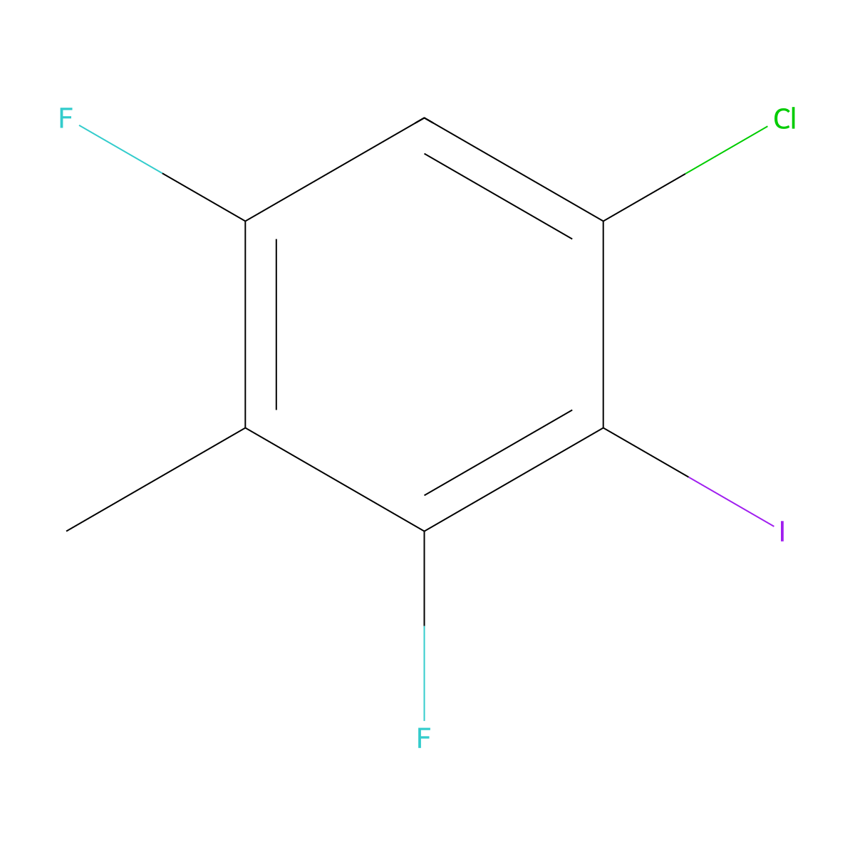 1-Chloro-3,5-difluoro-2-iodo-4-methylbenzene molecular structure, CAS 2969298-87-9