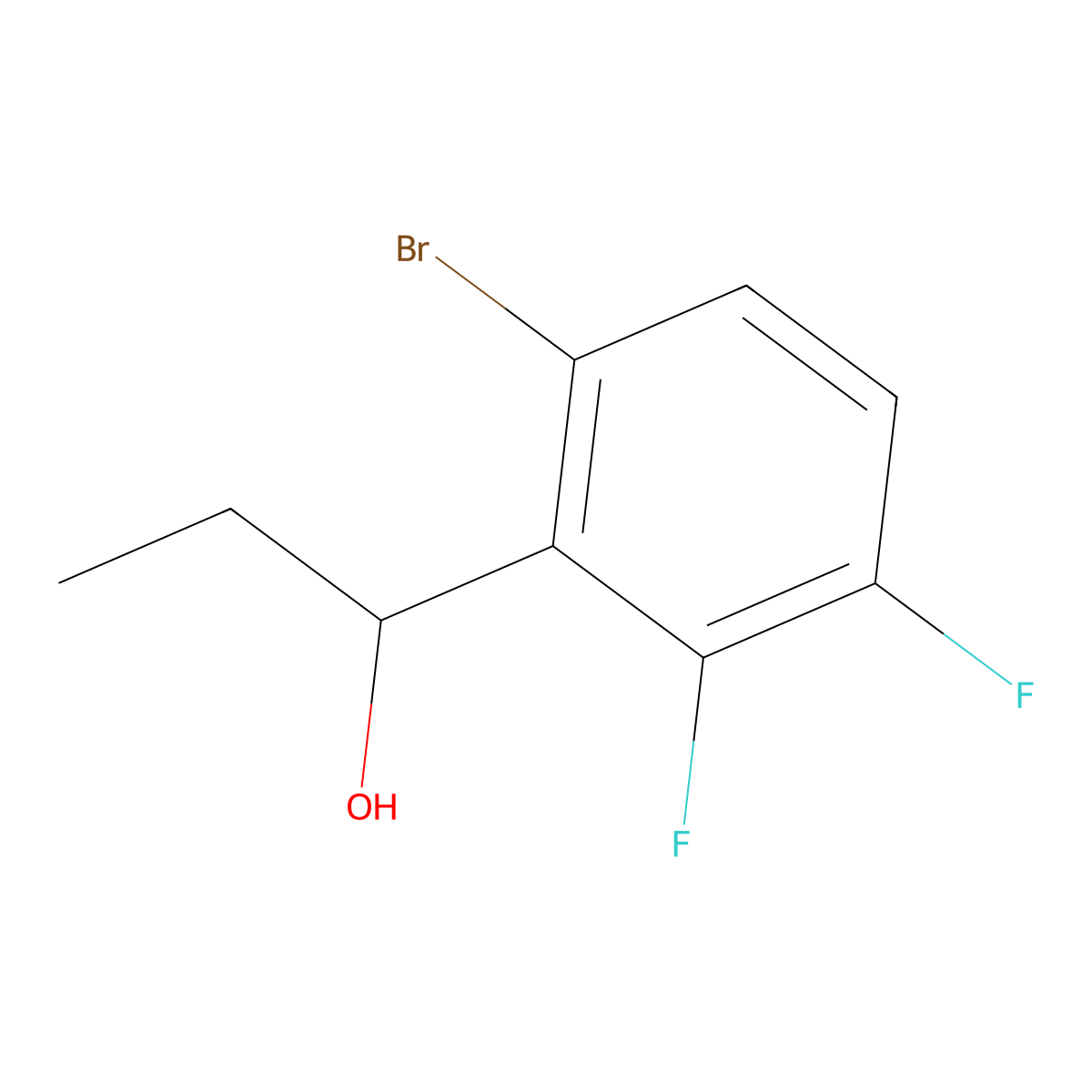 1-(6-Bromo-2,3-difluorophenyl)propan-1-ol molecular structure, CAS 2969308-94-7