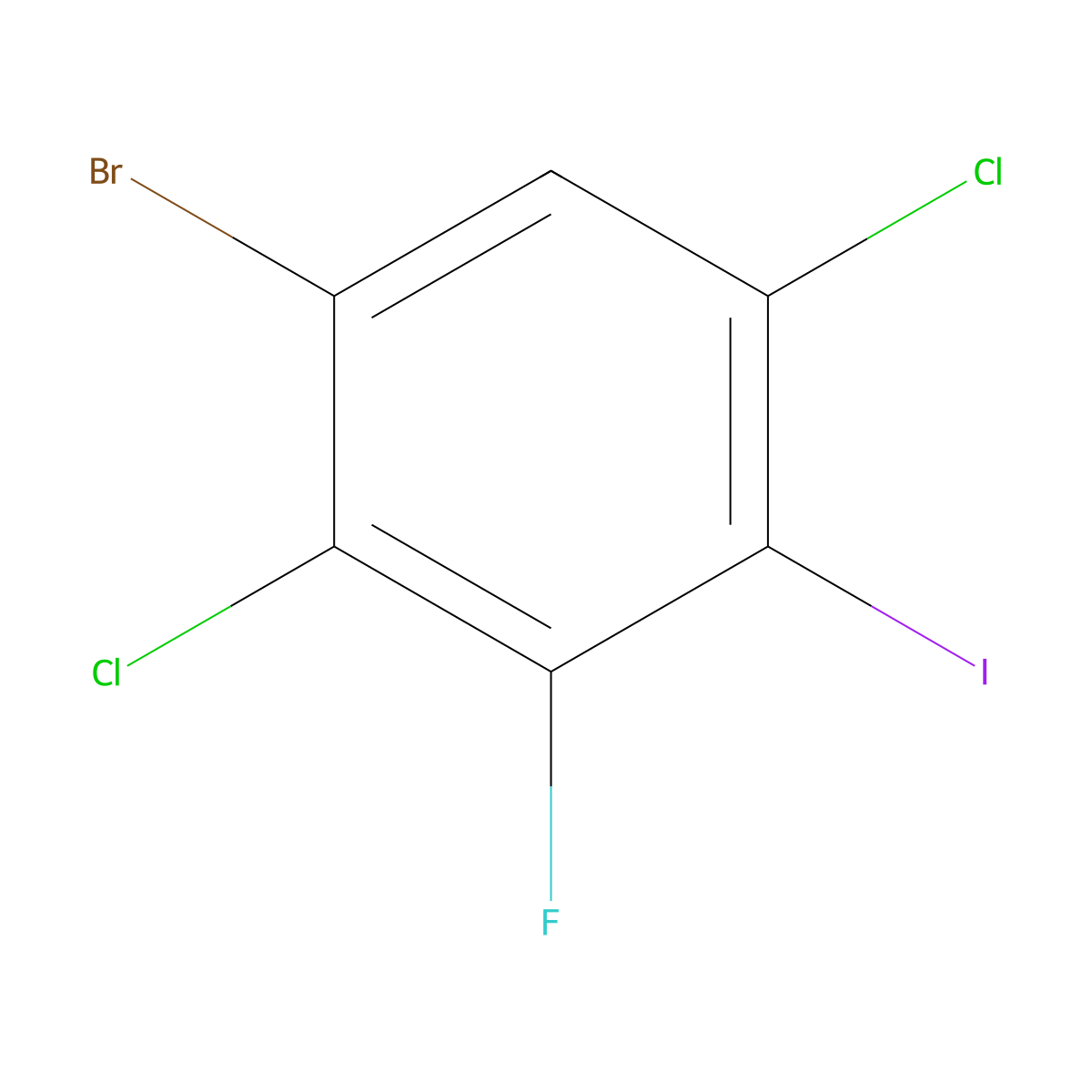 1-Bromo-2,5-dichloro-3-fluoro-4-iodobenzene molecular structure, CAS 2969309-01-9