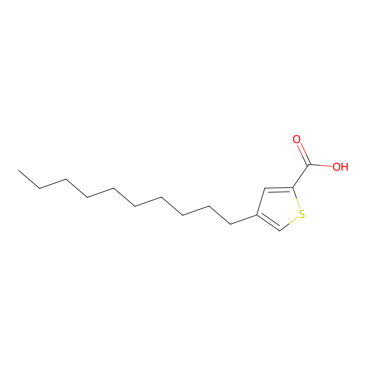 4-Decylthiophene-2-carboxylic acid molecular structure, CAS 2969309-22-4