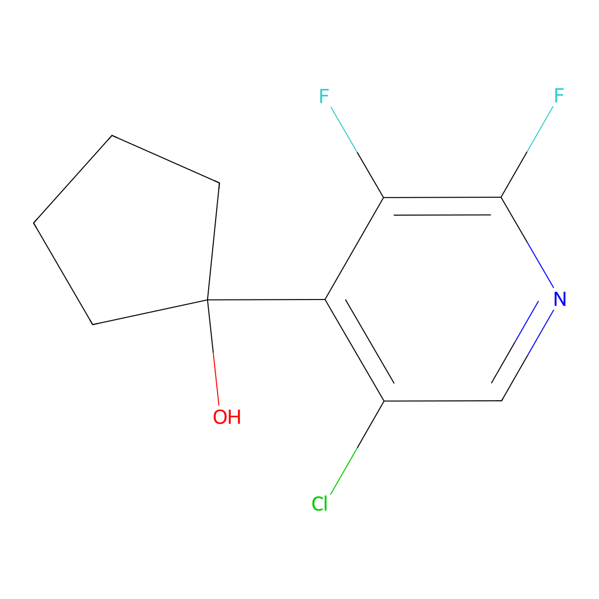 1-(5-Chloro-2,3-difluoropyridin-4-yl)cyclopentanol molecular structure, CAS 2969309-46-2