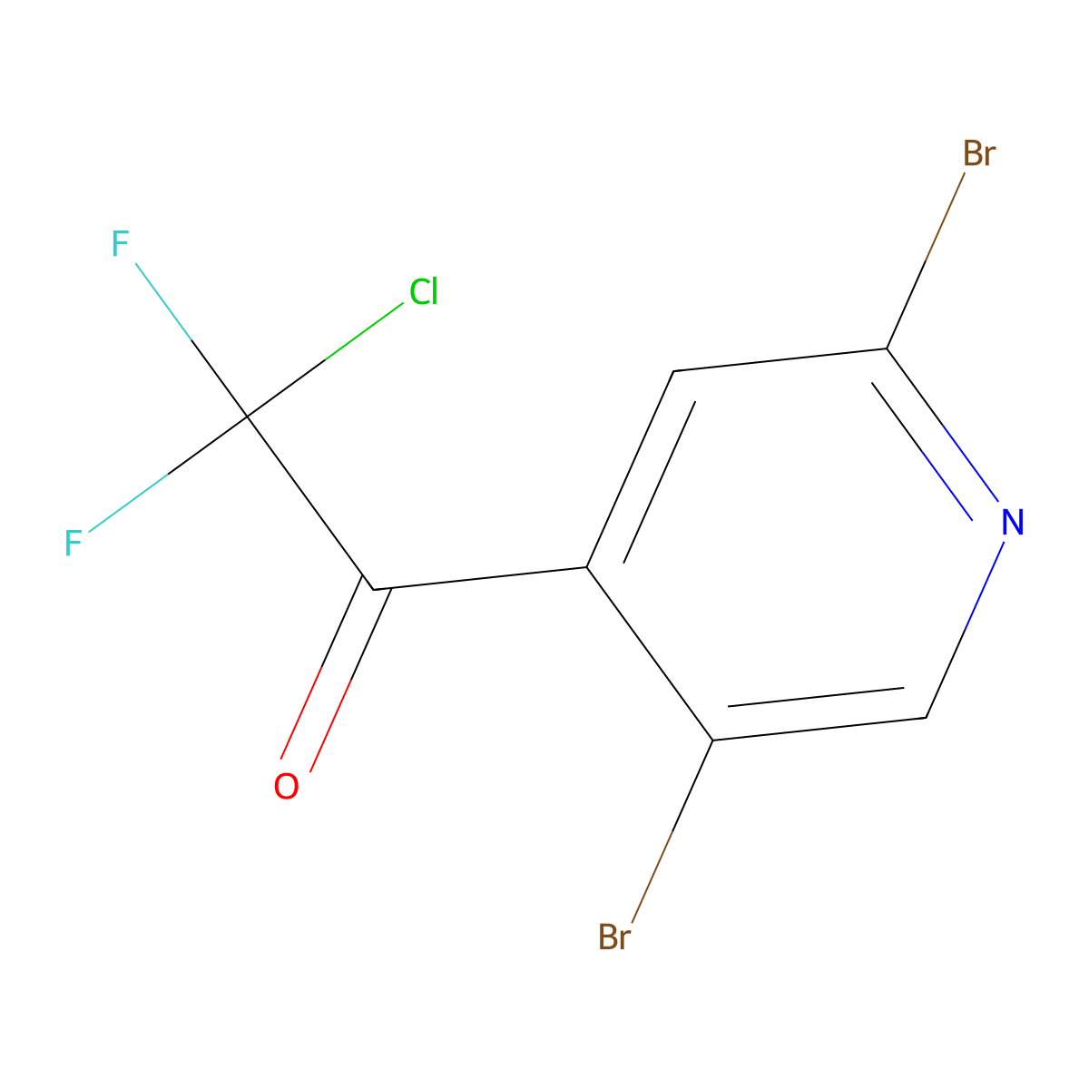 2-Chloro-1-(2,5-dibromopyridin-4-yl)-2,2-difluoroethanone molecular structure, CAS 2969309-53-1