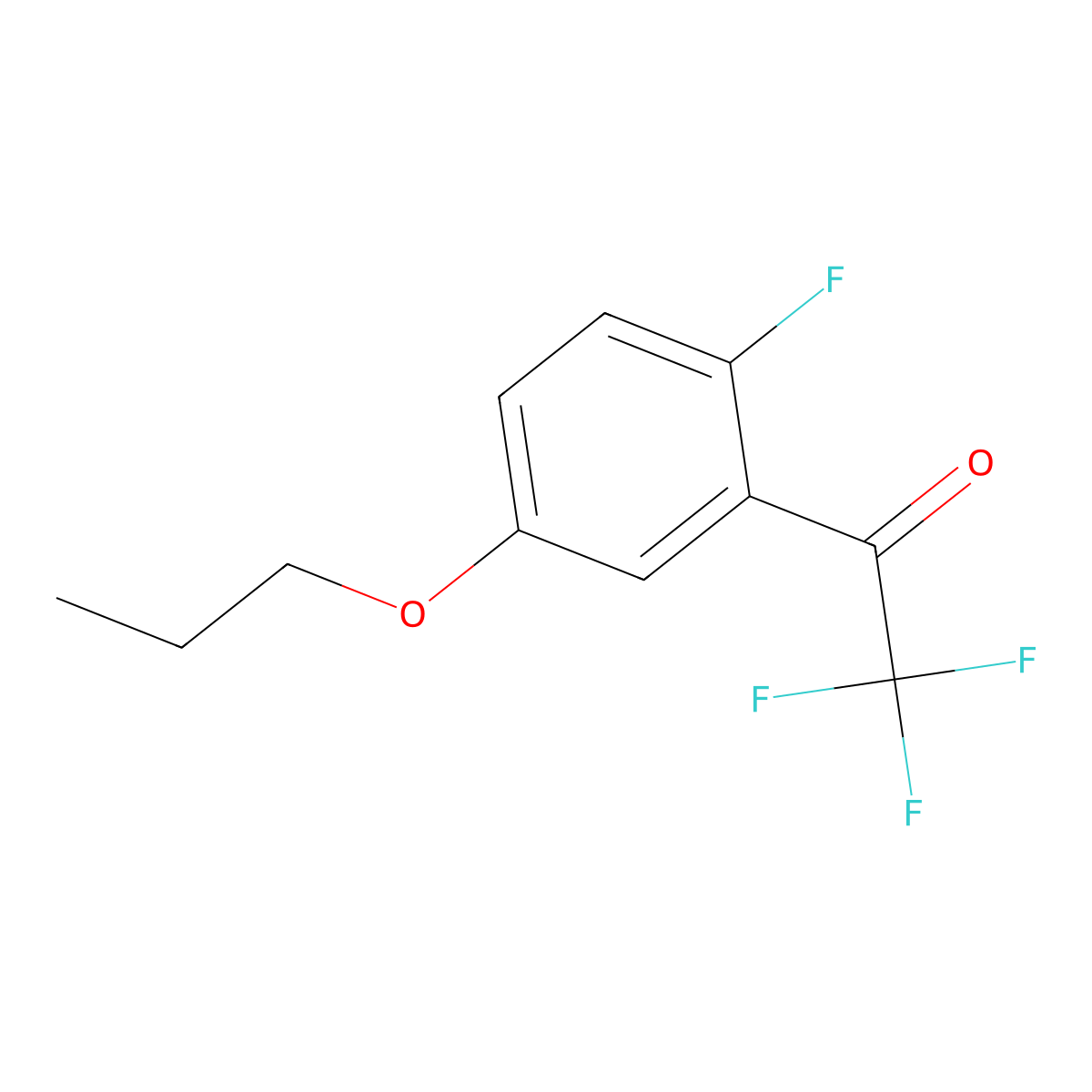 2,2,2-Trifluoro-1-(2-fluoro-5-propoxyphenyl)ethanone molecular structure, CAS 2969310-06-1