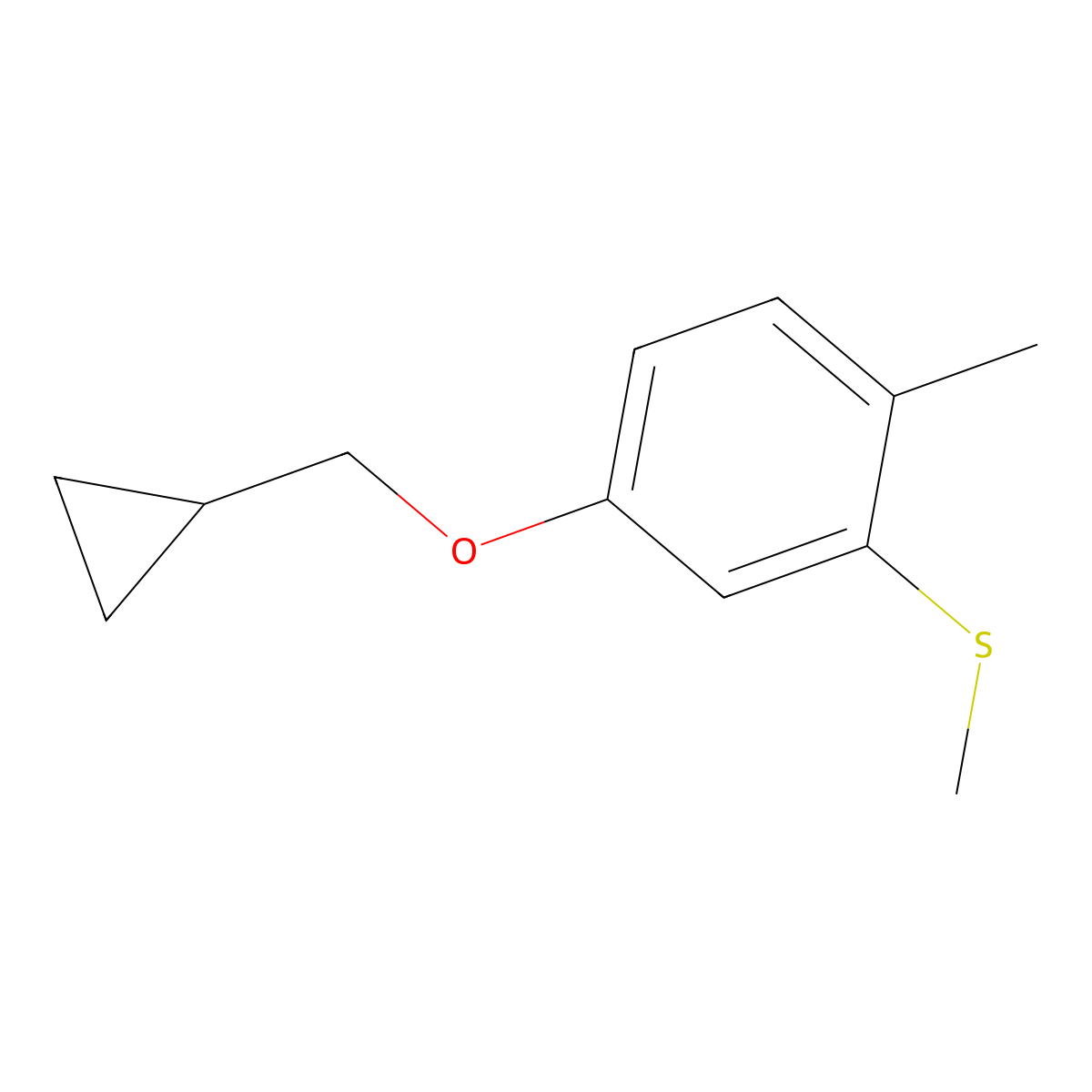 (5-(Cyclopropylmethoxy)-2-methylphenyl)(methyl)sulfane molecular structure, CAS 2969314-87-0