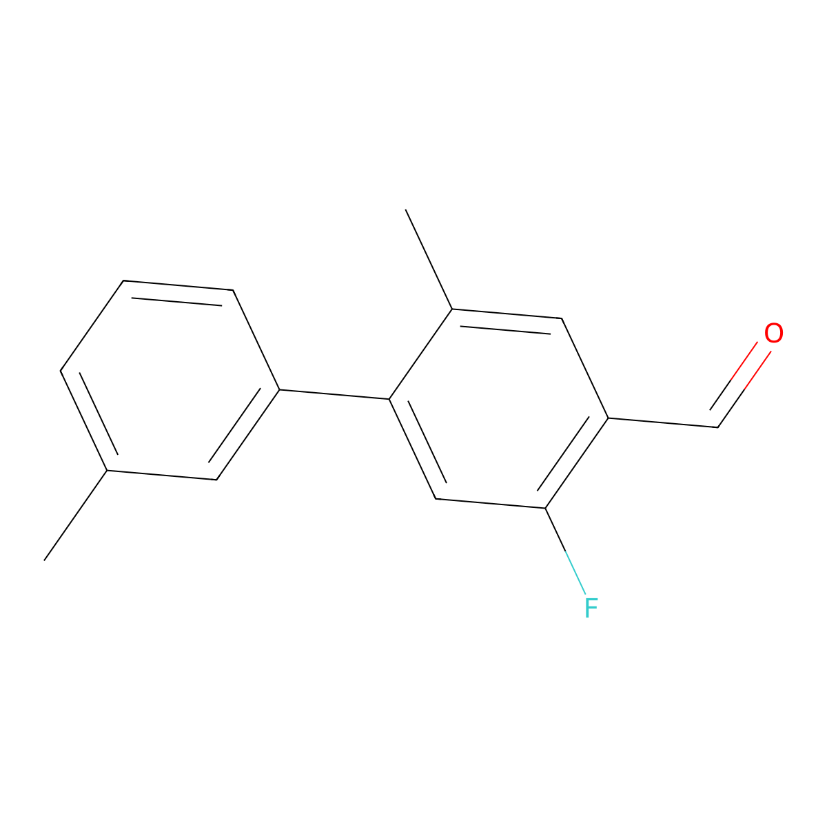 5-Fluoro-2,3'-dimethyl-[1,1'-biphenyl]-4-carbaldehyde molecular structure, CAS 2969315-36-2