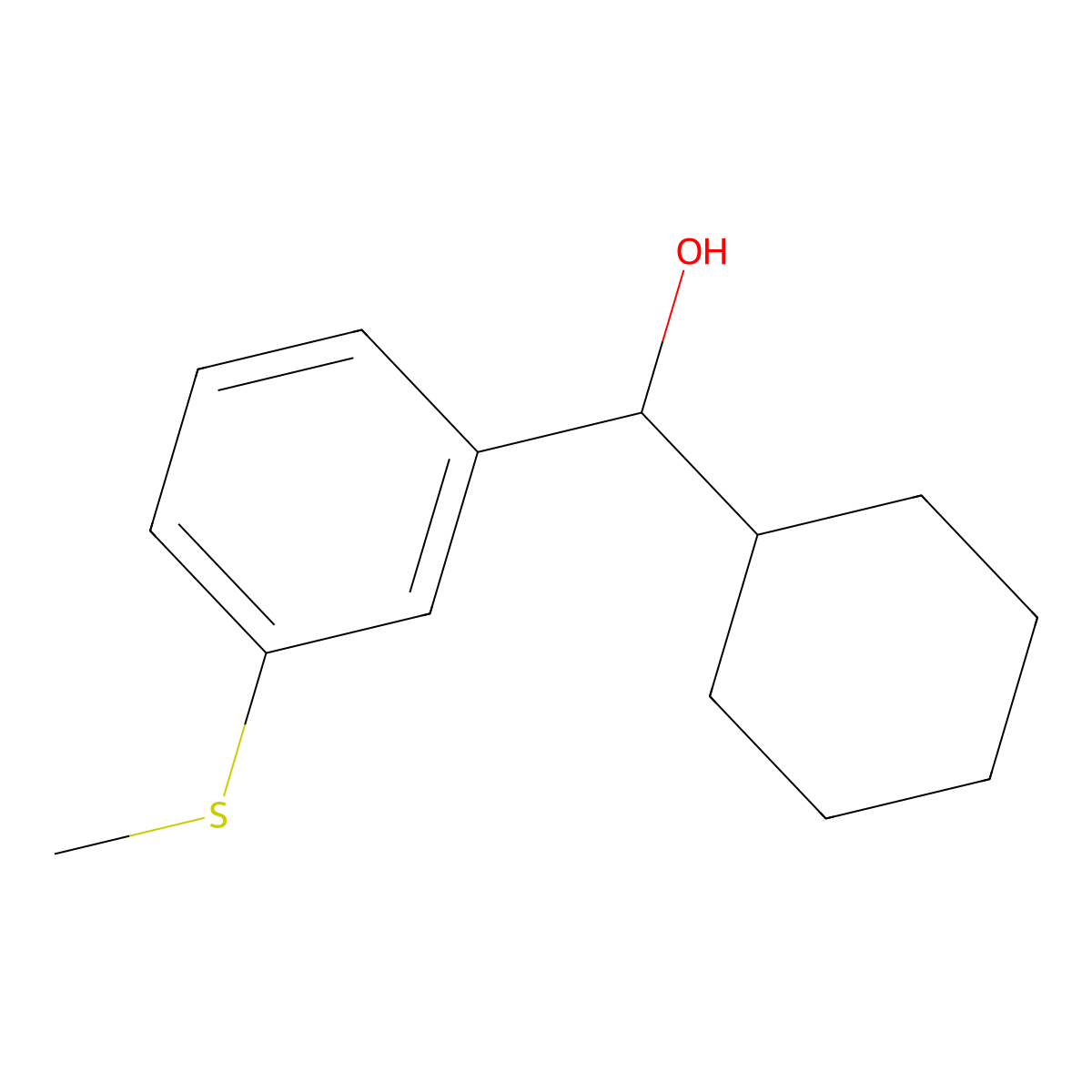 Cyclohexyl(3-(methylthio)phenyl)methanol molecular structure, CAS 2969315-50-0