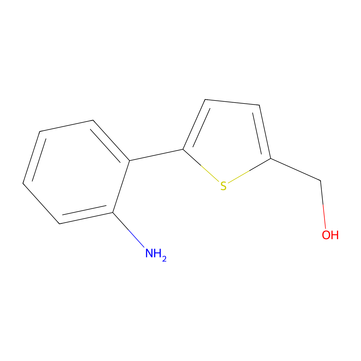 (5-(2-Aminophenyl)thiophen-2-yl)methanol molecular structure, CAS 2969315-56-6