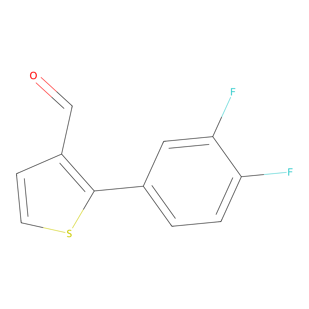 2-(3,4-Difluorophenyl)thiophene-3-carbaldehyde molecular structure, CAS 2969315-62-4