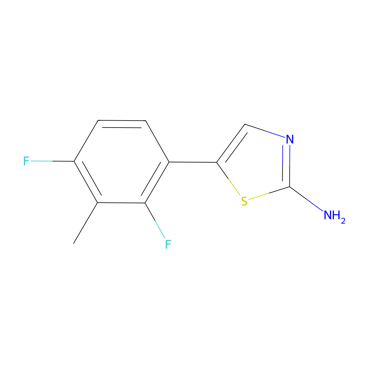 5-(2,4-Difluoro-3-methylphenyl)thiazol-2-amine molecular structure, CAS 2969316-23-0