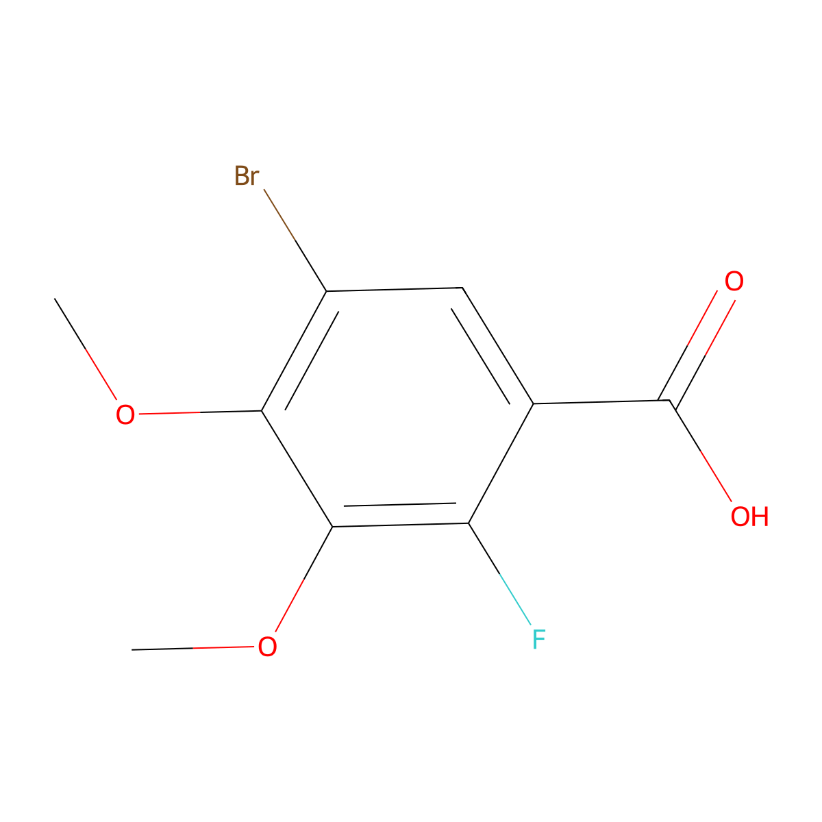 5-Bromo-2-fluoro-3,4-dimethoxybenzoic acid molecular structure, CAS 2969316-77-4