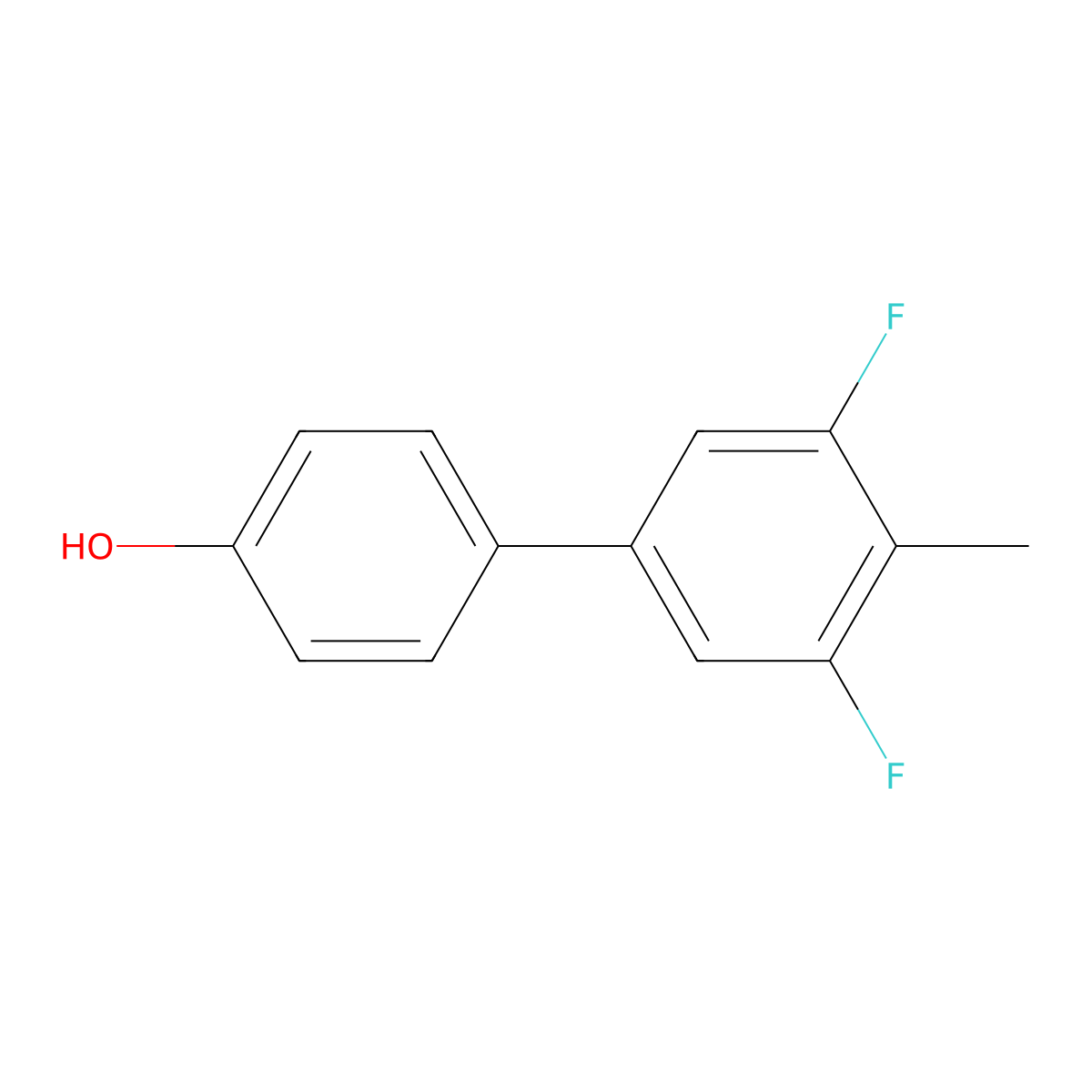 3',5'-Difluoro-4'-methyl-[1,1'-biphenyl]-4-ol molecular structure, CAS 2969316-91-2