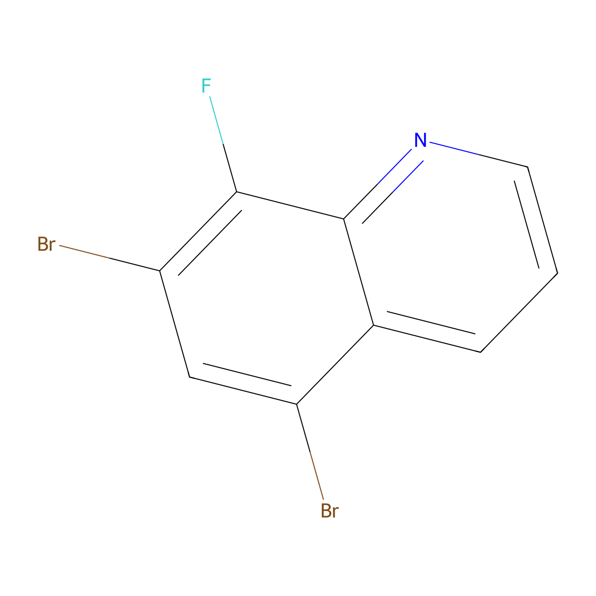 5,7-Dibromo-8-fluoroquinoline molecular structure, CAS 2969320-10-1