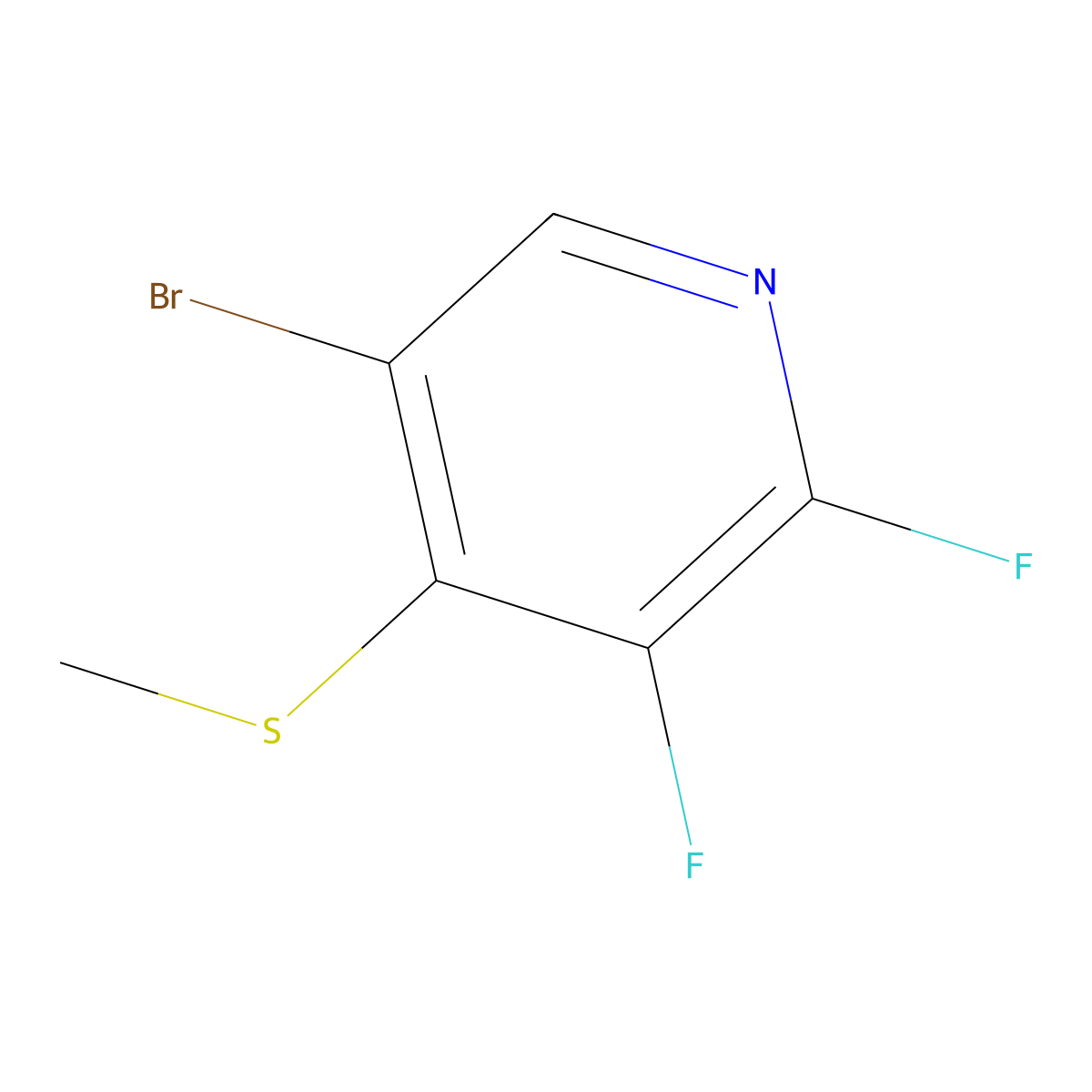 5-Bromo-2,3-difluoro-4-(methylthio)pyridine molecular structure, CAS 2969320-35-0