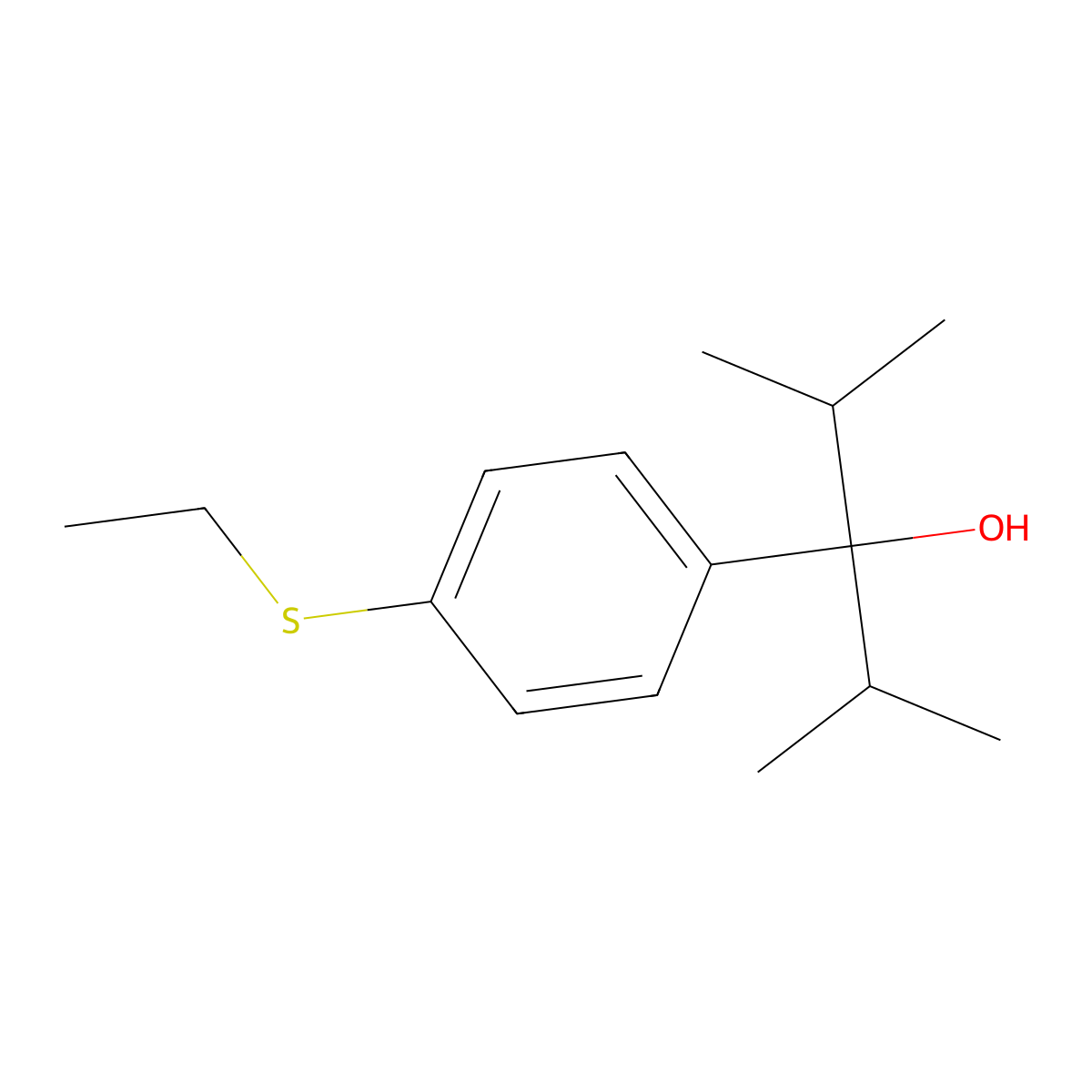 3-(4-(Ethylthio)phenyl)-2,4-dimethylpentan-3-ol molecular structure, CAS 2969323-29-1