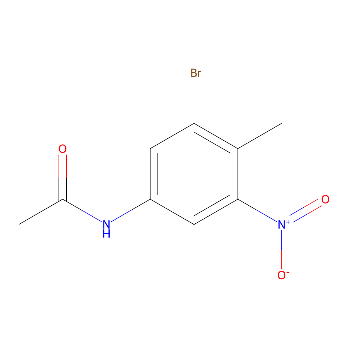 N-(3-bromo-4-methyl-5-nitrophenyl)acetamide molecular structure, CAS 2969323-92-8