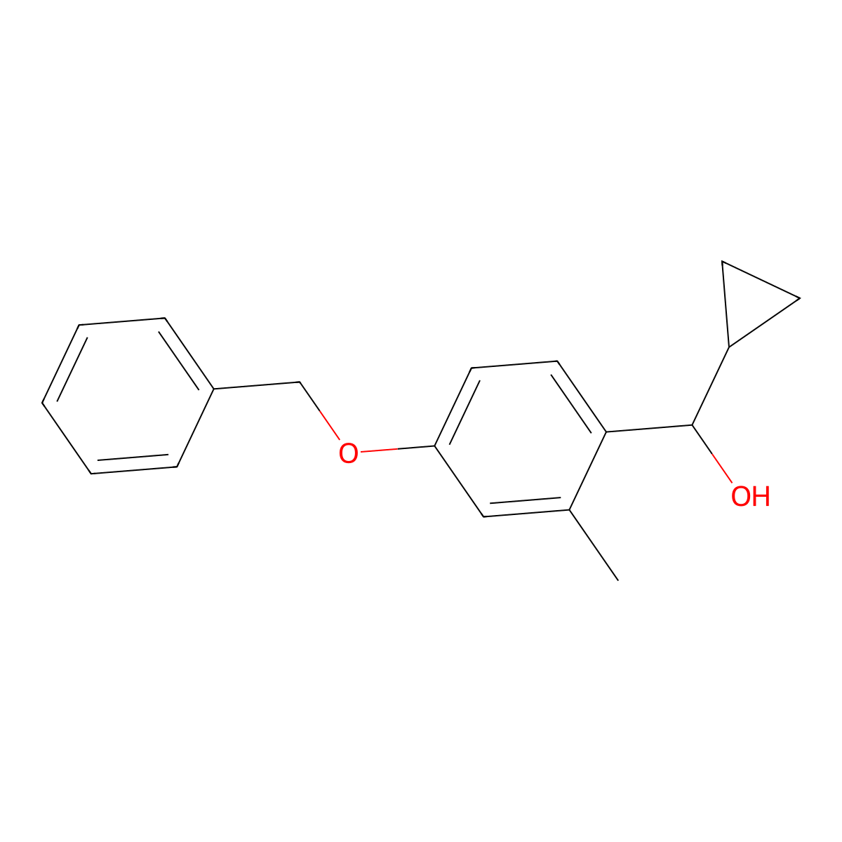 (4-(Benzyloxy)-2-methylphenyl)(cyclopropyl)methanol molecular structure, CAS 2969326-08-5
