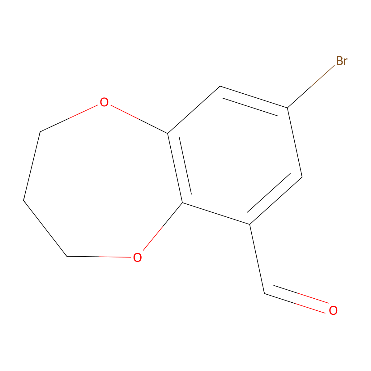 8-bromo-3,4-dihydro-2H-benzo[b][1,4]dioxepine-6-carbaldehyde molecular structure, CAS 2969326-25-6
