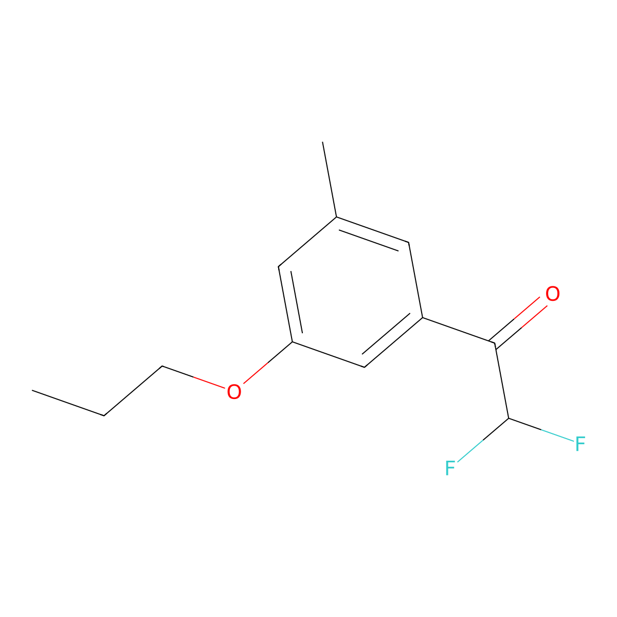 2,2-Difluoro-1-(3-methyl-5-propoxyphenyl)ethanone molecular structure, CAS 2969326-43-8