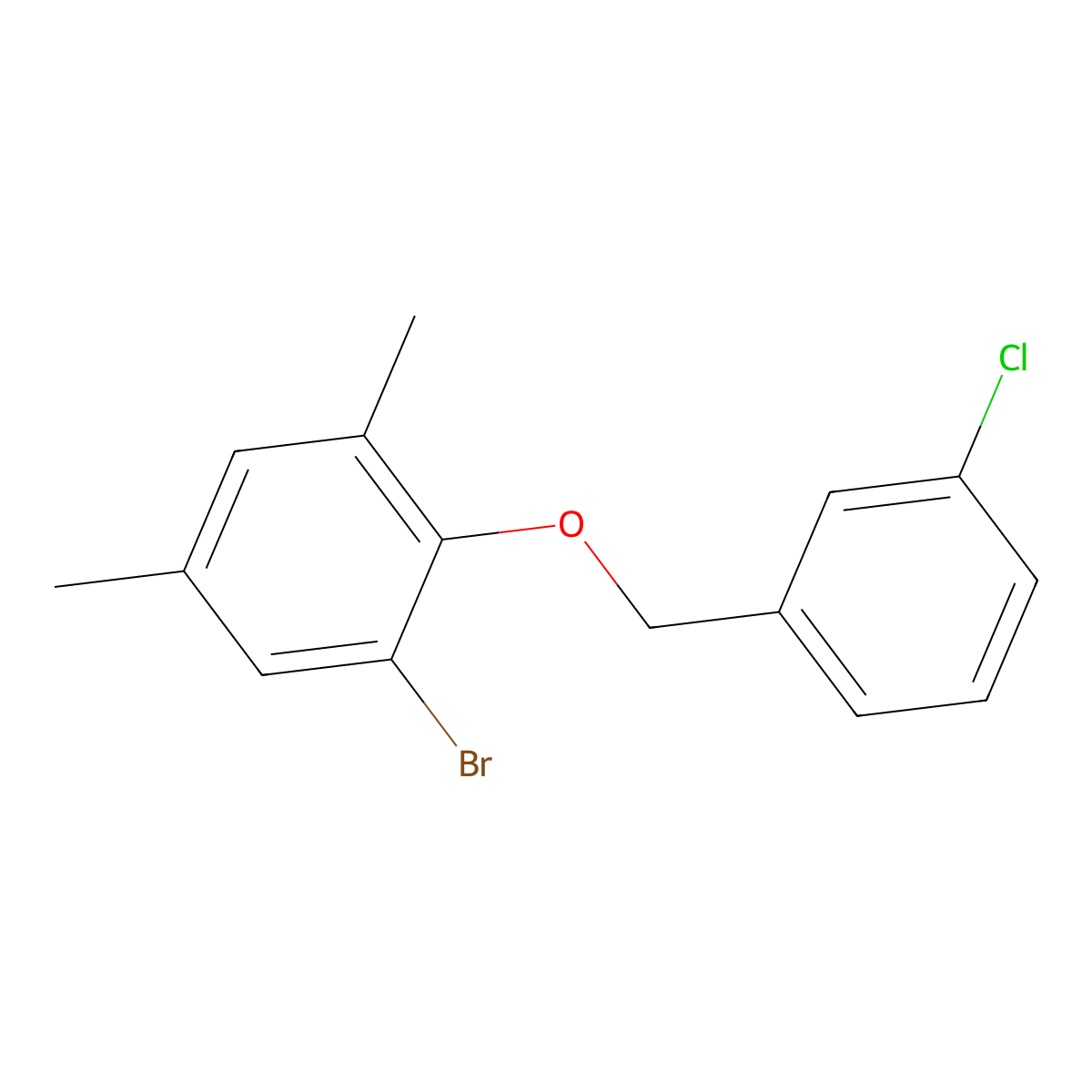 1-Bromo-2-((3-chlorobenzyl)oxy)-3,5-dimethylbenzene molecular structure, CAS 2969326-57-4