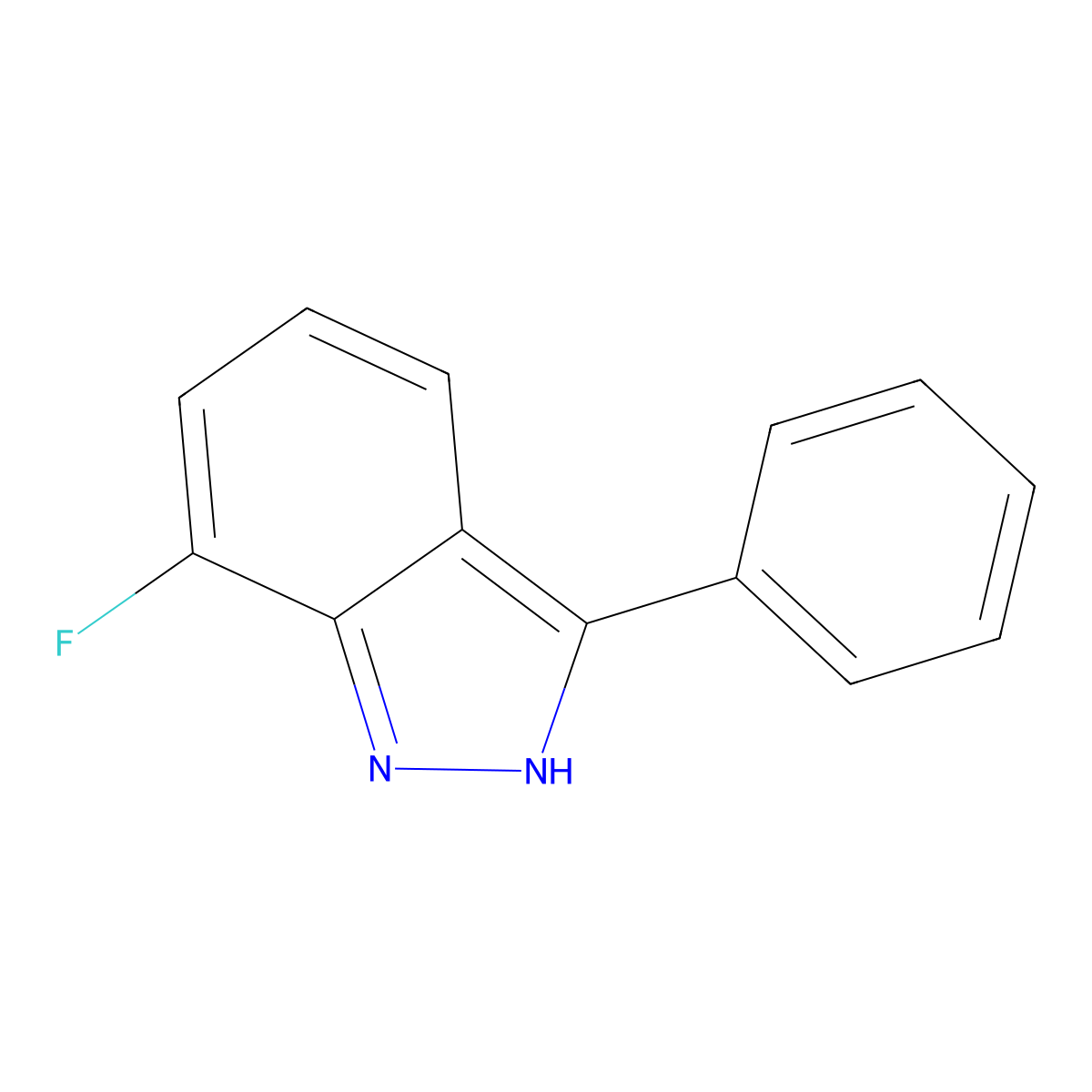 7-fluoro-3-phenyl-1H-indazole molecular structure, CAS 2969327-60-2