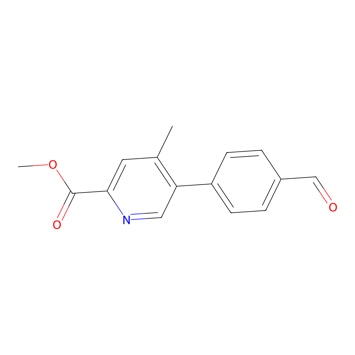 Methyl 5-(4-formylphenyl)-4-methylpicolinate molecular structure, CAS 2969328-60-5