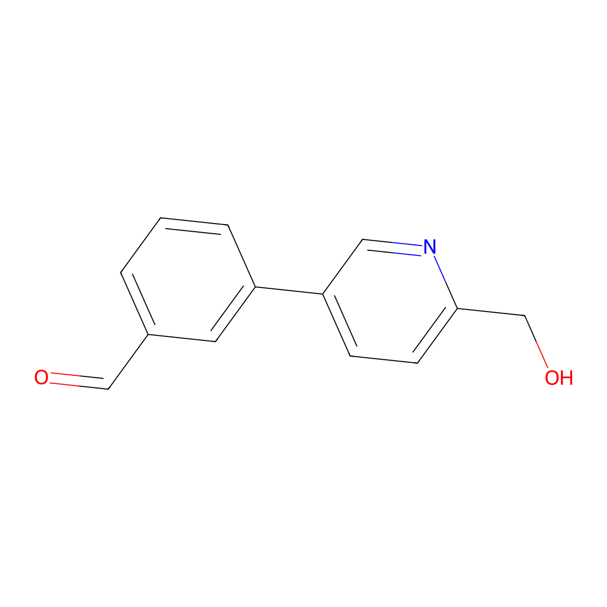 3-(6-(Hydroxymethyl)pyridin-3-yl)benzaldehyde molecular structure, CAS 2969328-64-9
